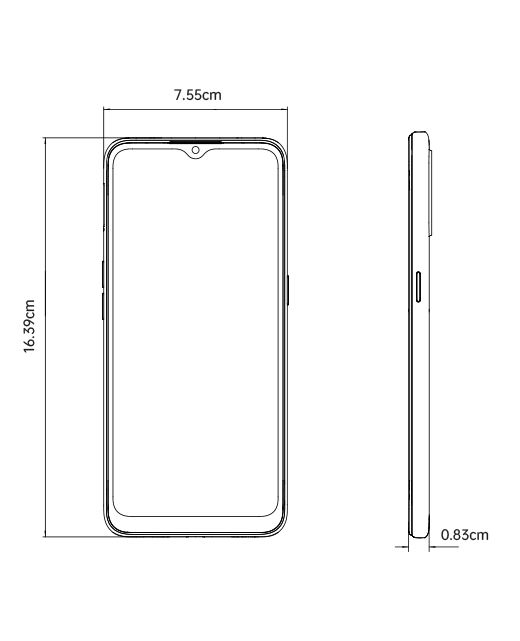 OPPO A31 Dimension Image 