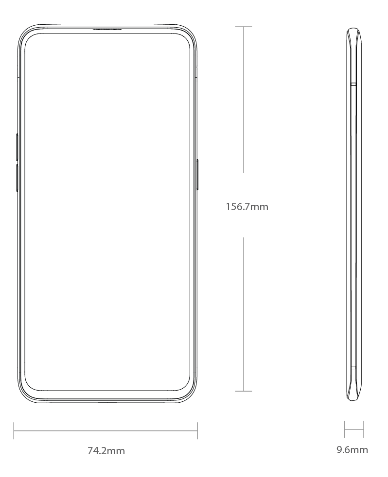 Dimensions du OPPO Find X