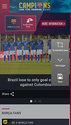 OPPO Mirror 5 : capture d'écran défilant