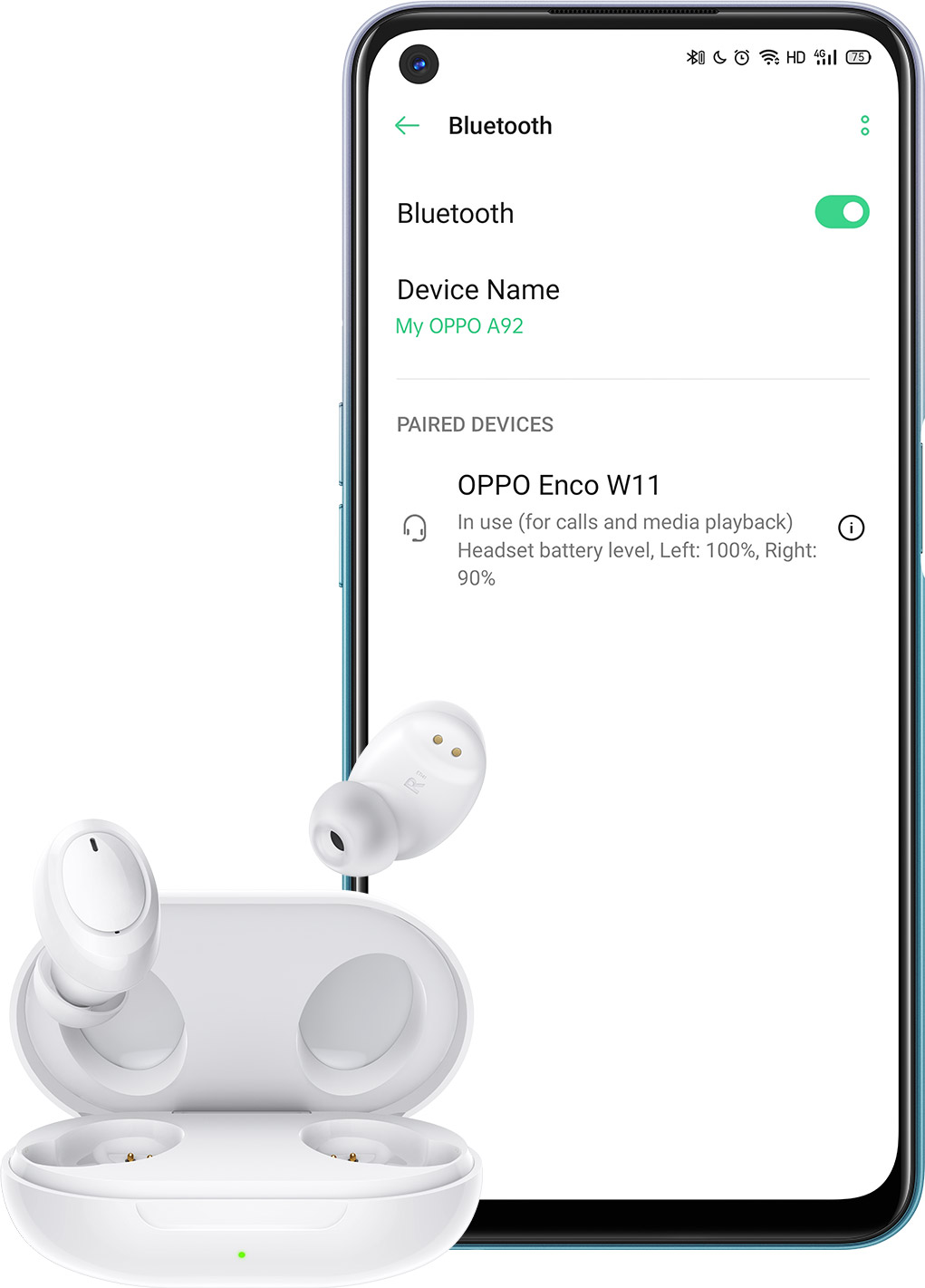 Auriculares Bluetooth OPPO Enco W11 True Wireless Blanco